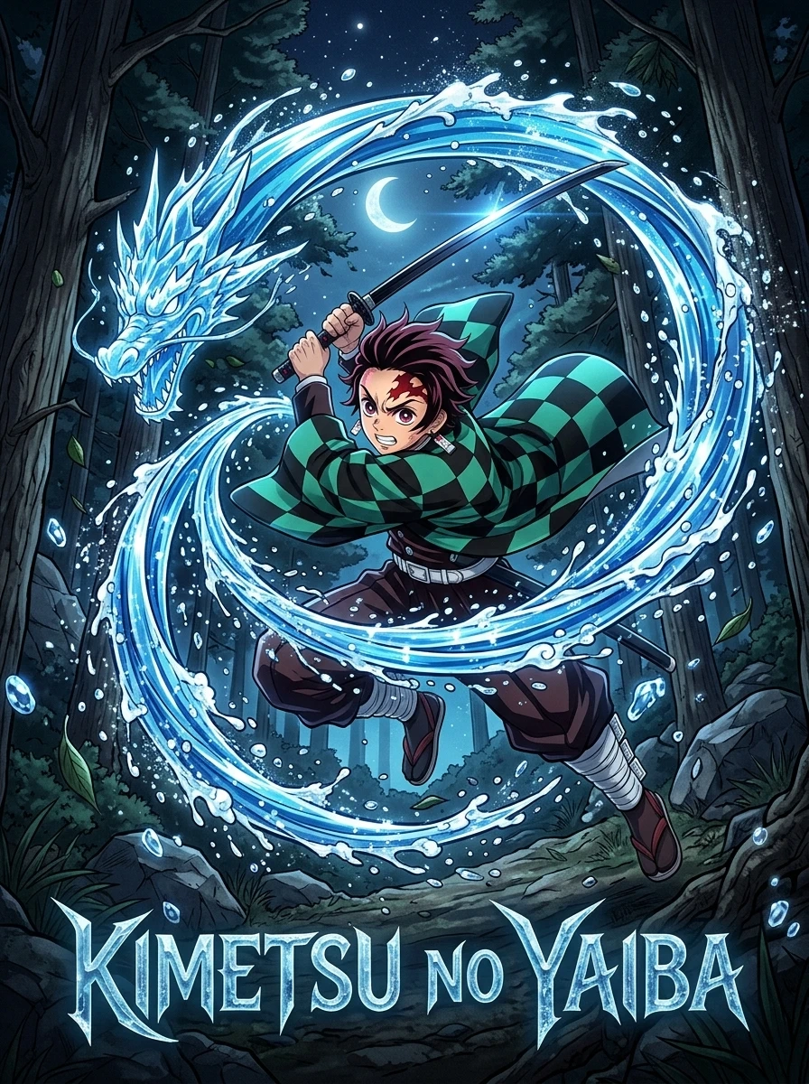 Póster Tanjiro Respiración de Agua